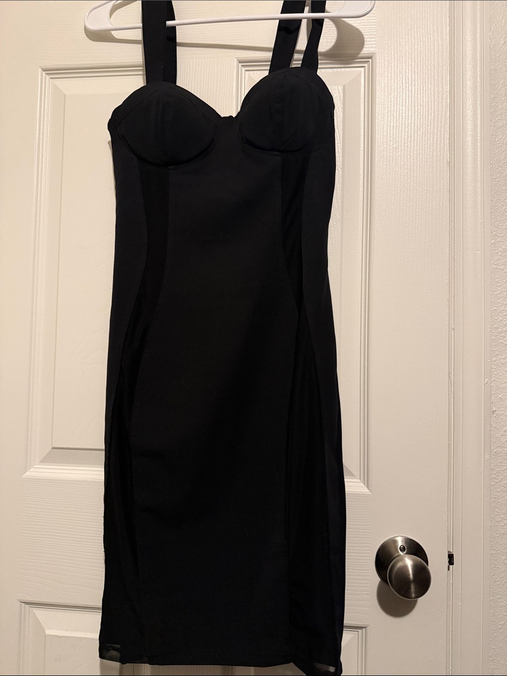 Charlotte Russe SEXY Sheer-Sides Black Bustier Mini Dress